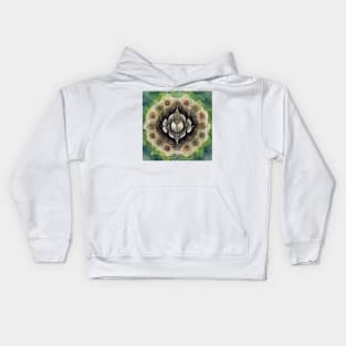 Watercolor Fractal Mandala Elephant Zentangle Kids Hoodie